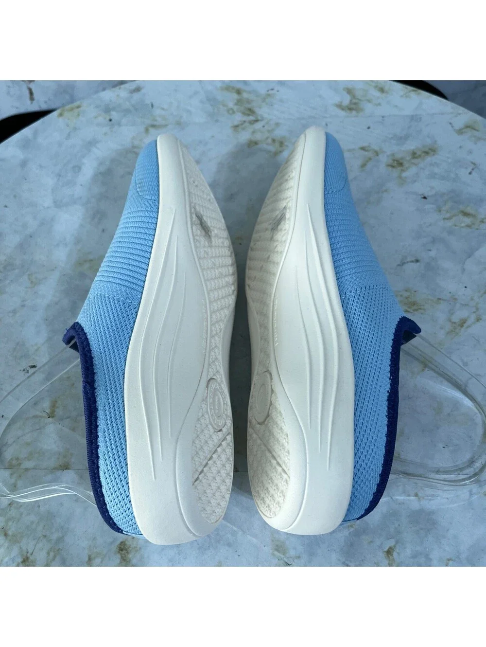Revitalign Orthotic Women's Size 7 Shoes Blue White Knit Comfort Mules Sneakers